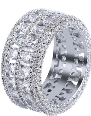 Double Stack Row Ring Iced Out!!!