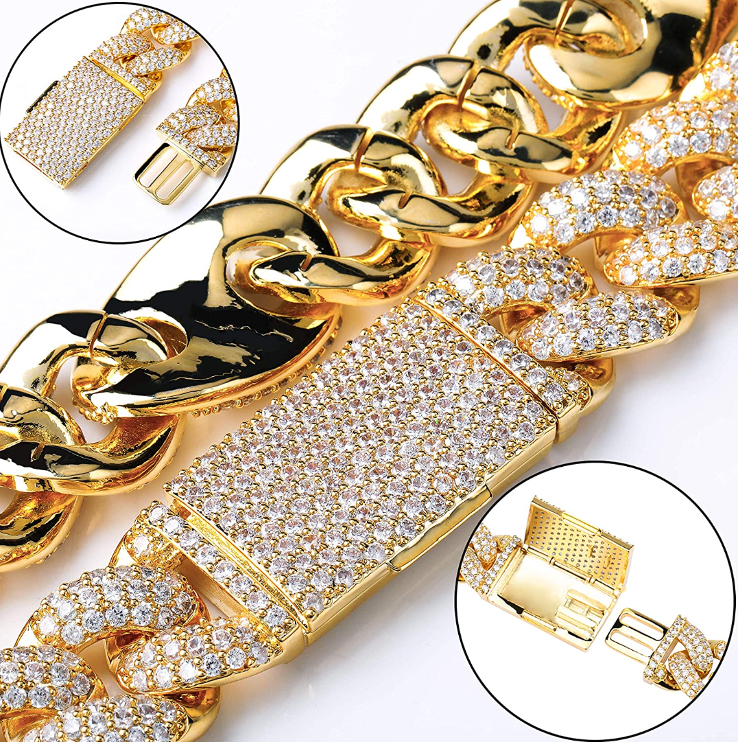 16 mm Iced Out Spot Cuban Link!!