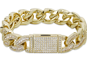 Fully Iced Out Curb Cuban Bracelet