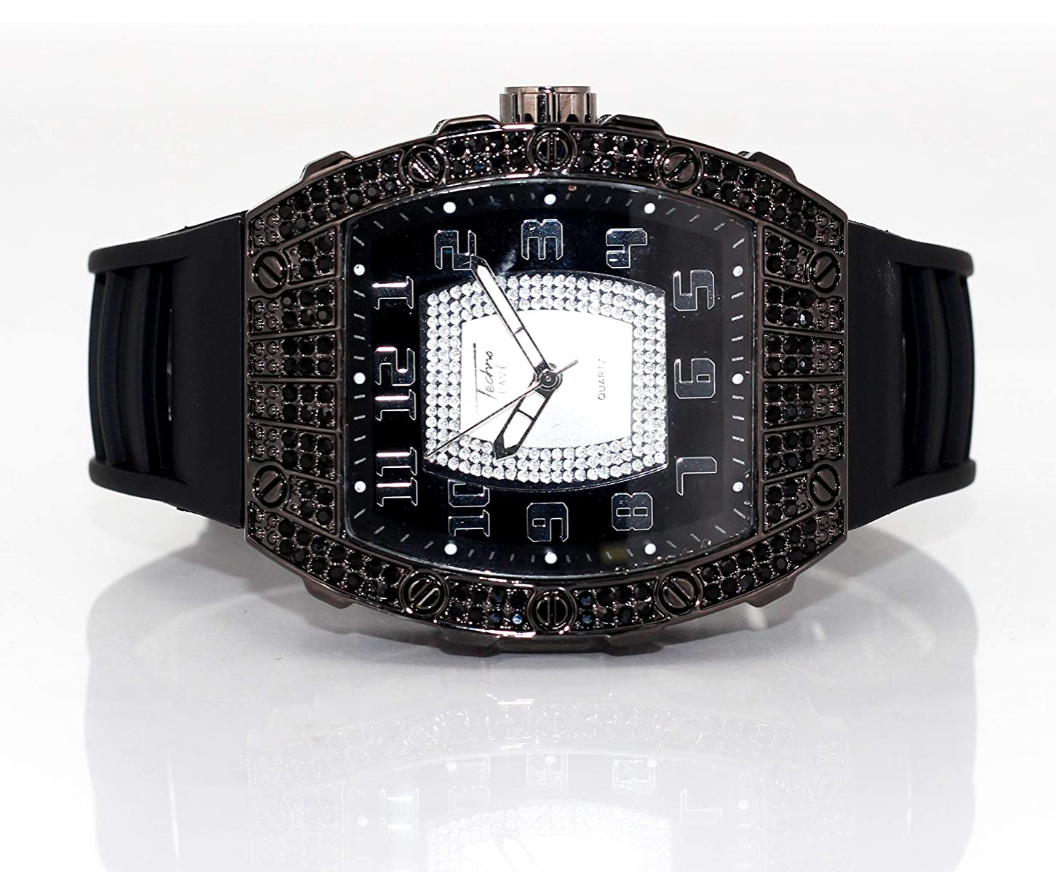 Iced Out Face Big Man Watch with Rubber Strap