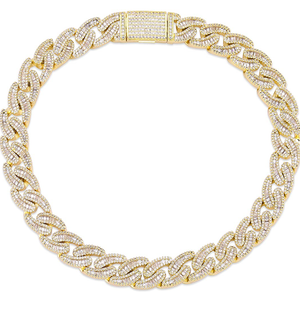 14mm Fully Iced Out Stretch Cuban Chain