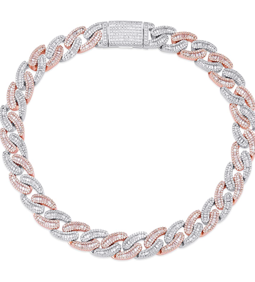 14mm Fully Iced Out Stretch Cuban Chain