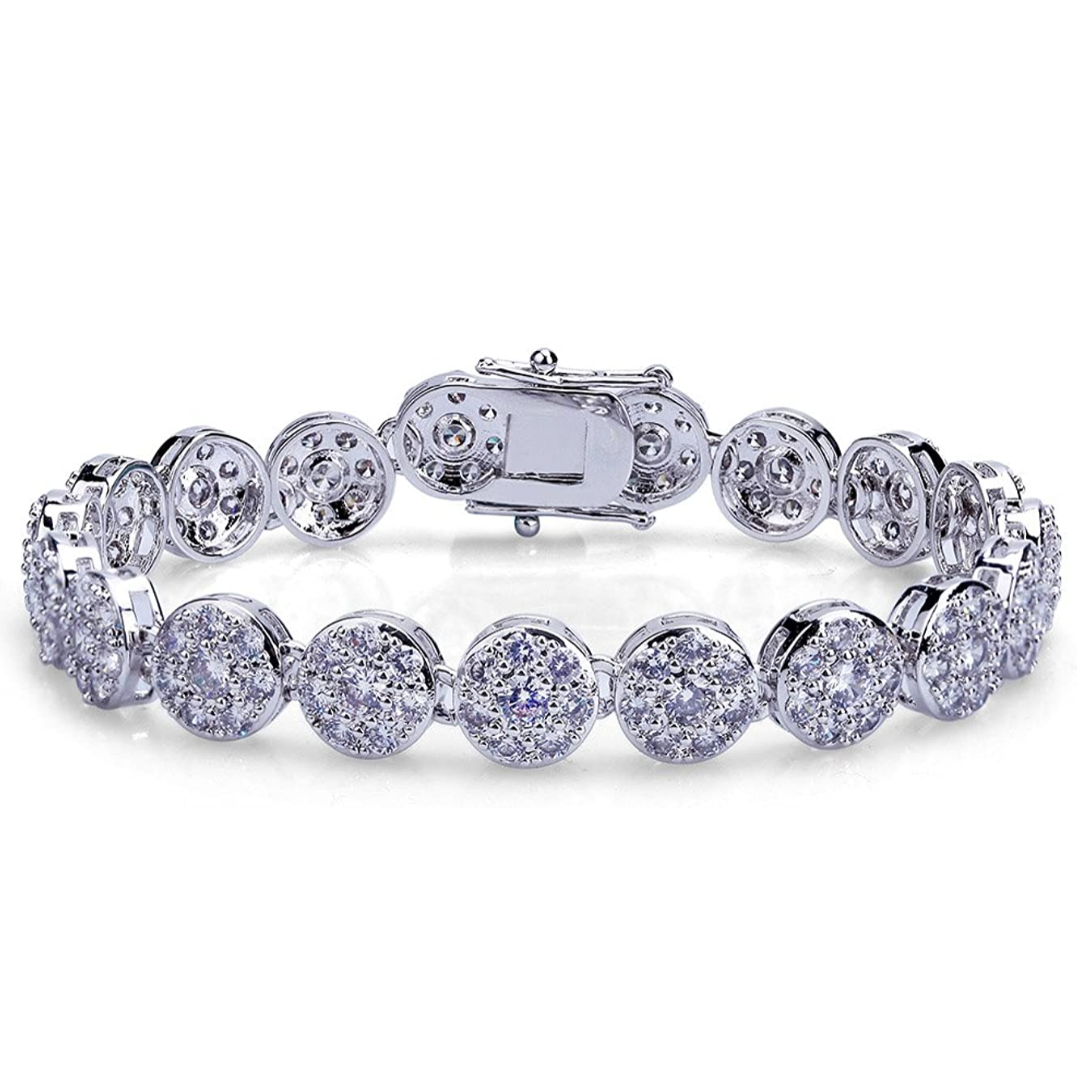 10mm Iced Out Cluster Bracelet