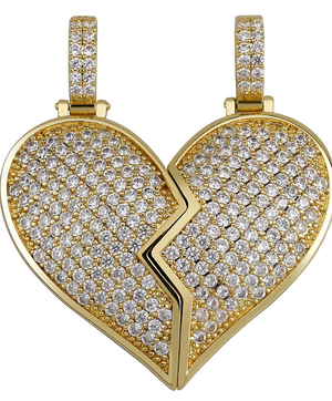 Two Piece Iced Out Heart