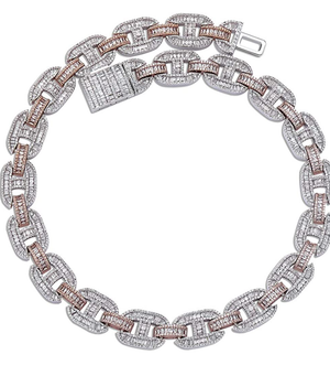 15mm Iced Out Baguette Mariner Cuban Chain