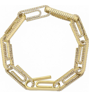 Iced Out Paperclip Bracelet