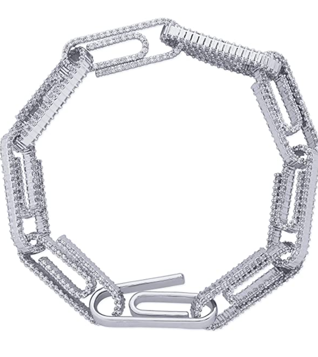 Iced Out Paperclip Bracelet