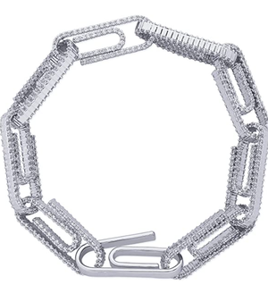 Iced Out Paperclip Bracelet