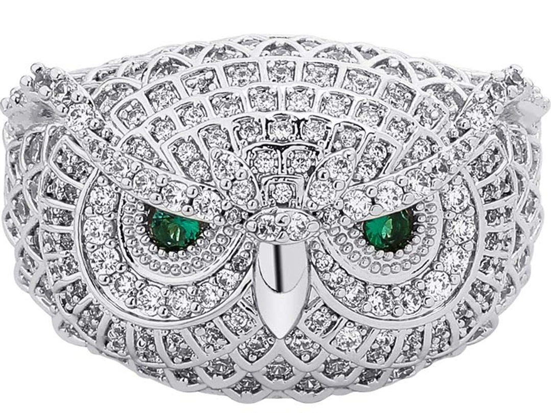 Iced Out Owl Ring