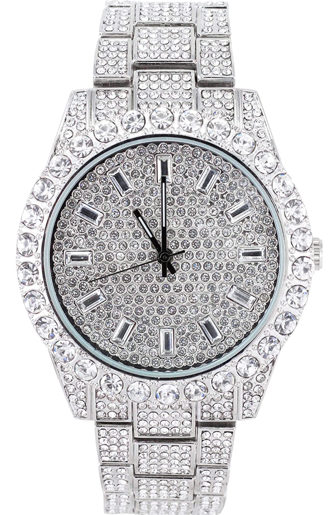 42 Fully Iced Out Baguette Dial Watch