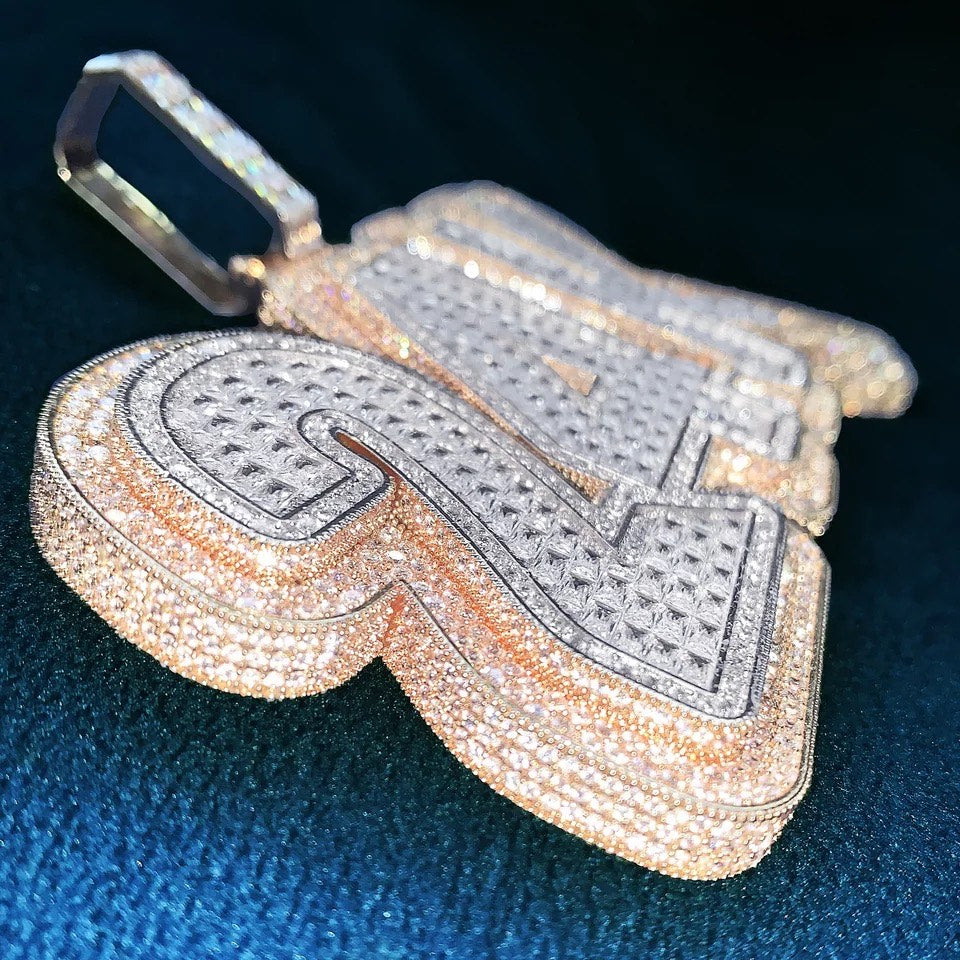 Custom Iced Out  Baguette Pendant